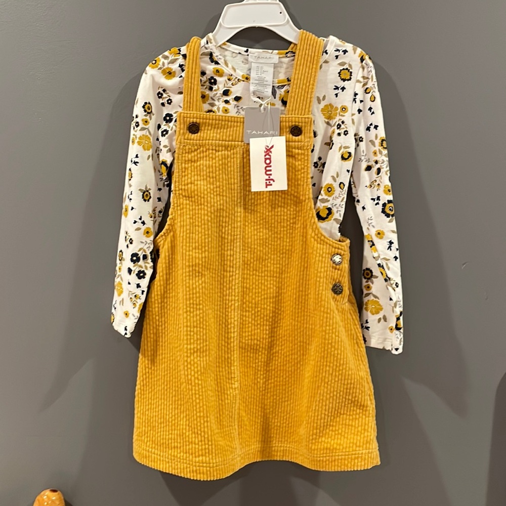 NVW 4T corduroy overall dress and shirt